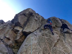 rock-climbing on shelter crag lake district